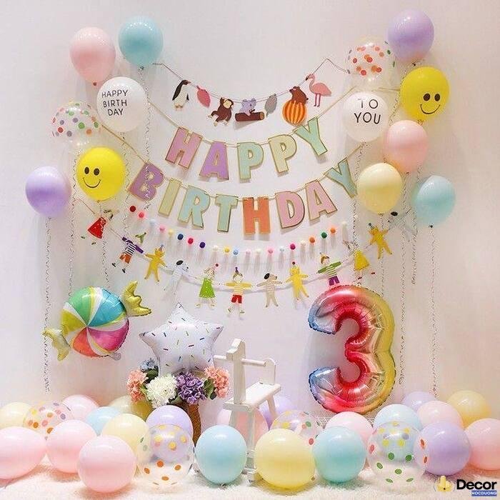 hình trang trí sinh nhật đơn giản tiệc