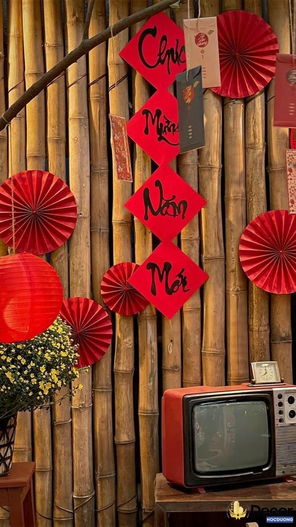 hinh trang trí tết 2025 bằng tre