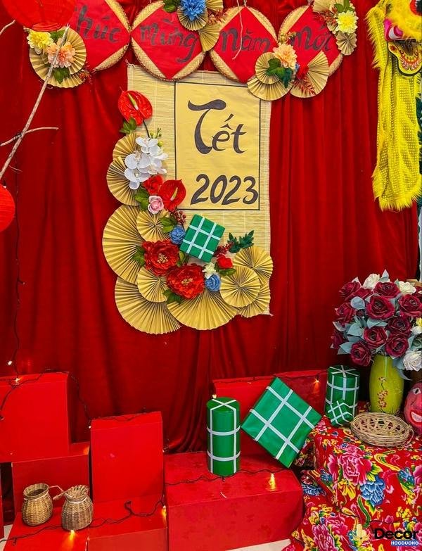 hình trang trí tết 2025 màu đo