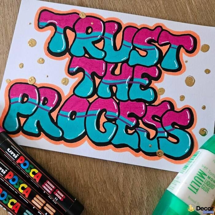 hình vẽ chữ trang trí cực nghệ