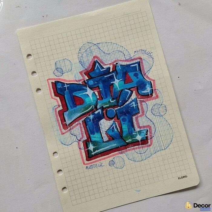 hình vẽ chữ trang trí đẹp xinh