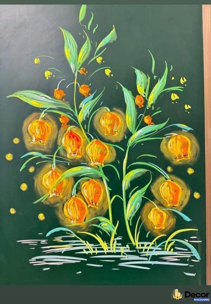 hình vẽ hoa trang trí bảng đơn giản đẹp