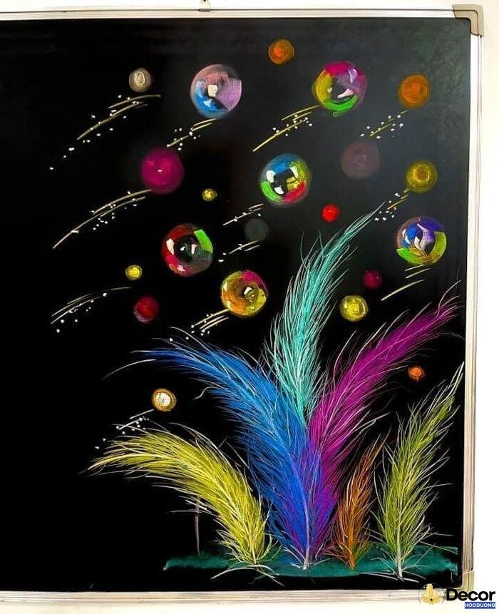 hình vẽ hoa trang trí bảng đơn giản nghệ thuật