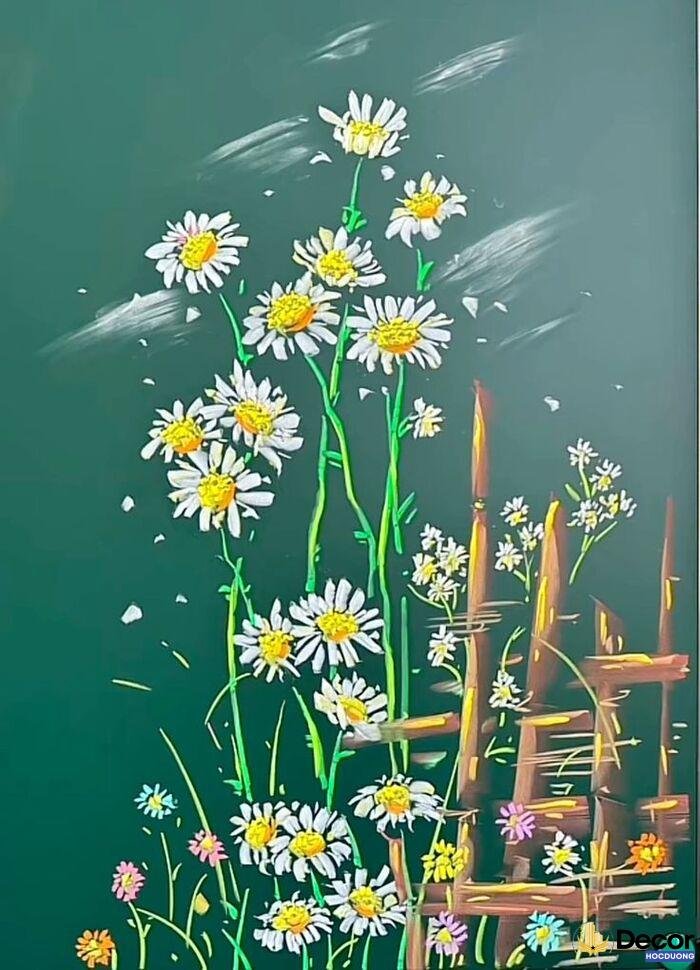 hình vẽ hoa trang trí bảng đơn giản