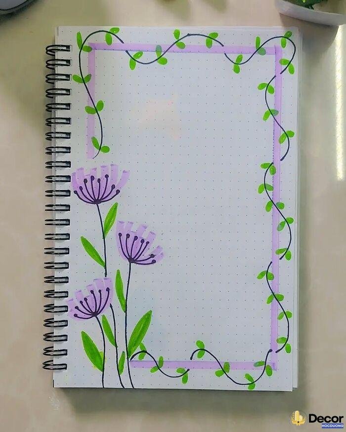 hình vẽ hoa trang trí góc giấy a4 xinh