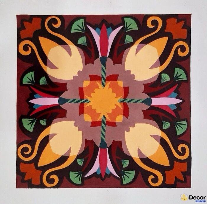 hình vẽ trang trí đường diềm hình vuông