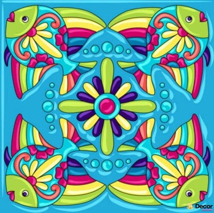 hình vẽ trang trí hình vuông