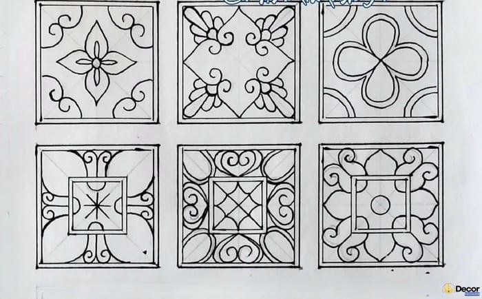 họa tiết hình vuông đối xứng 3d