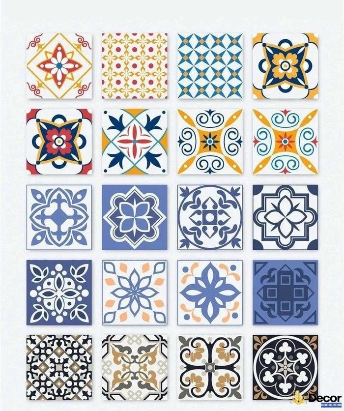 họa tiết hình vuông đối xứng