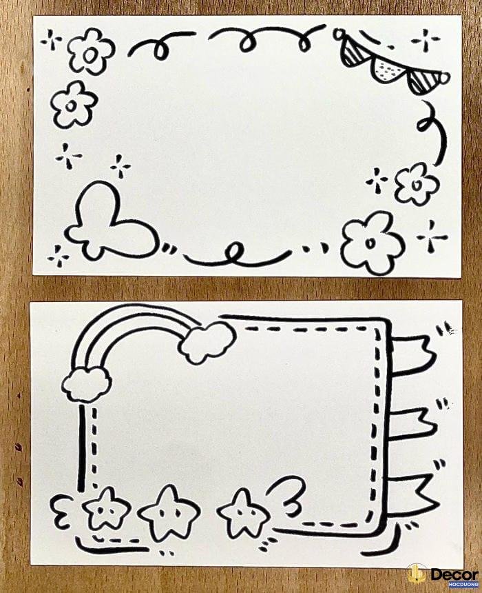 họa tiết viền hoa lá trên giấy a4