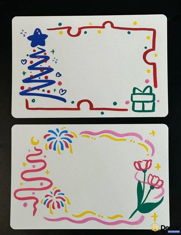 khung trang trí hoa văn giấy a4