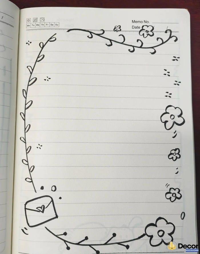 khung viền hoa a4 vẽ tay