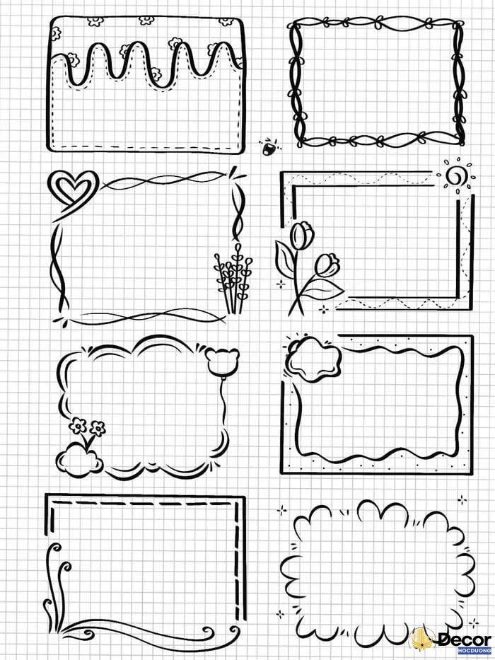 khung viền hoa trang trí tài liệu a4