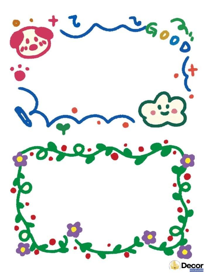 khung viền hoa văn trang trí sổ a4