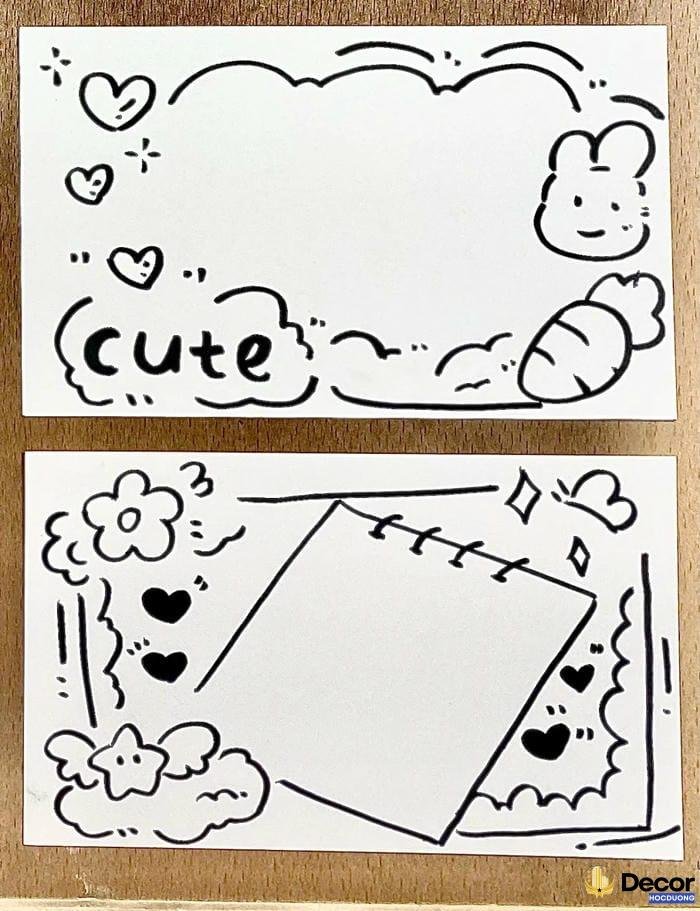 khung viền hoa vẽ chì giấy a4