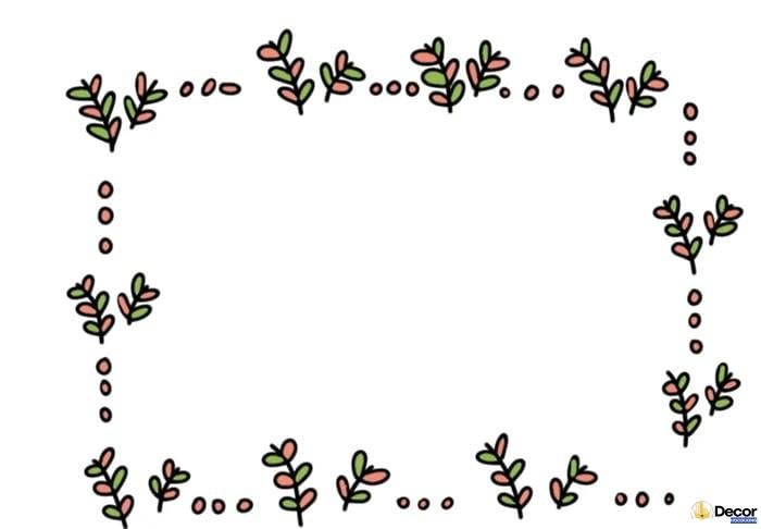 khung viền vẽ hoa a4 màu sắc