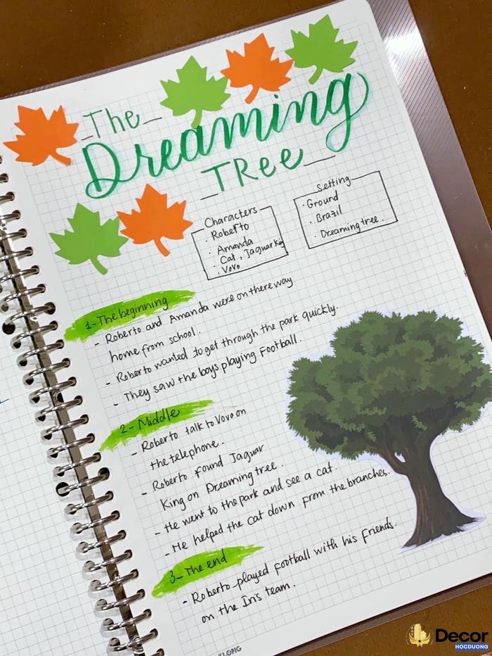 kiểu trang trí sổ tay học tập