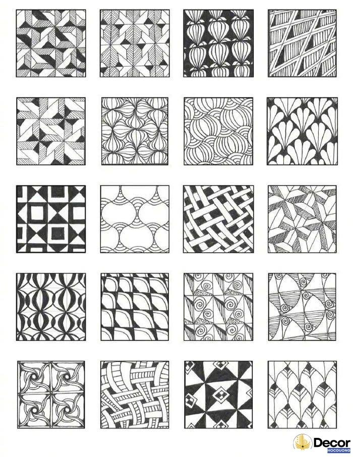 mẫu hình học trang trí đối xứng