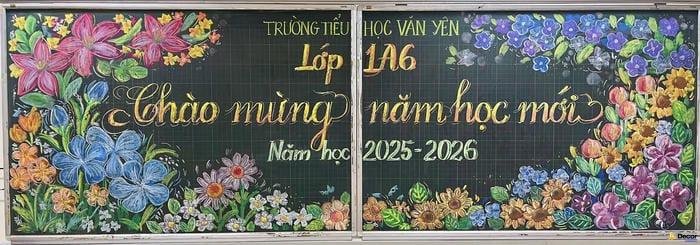 mẫu trang trí bảng khai giảng ấn tượng