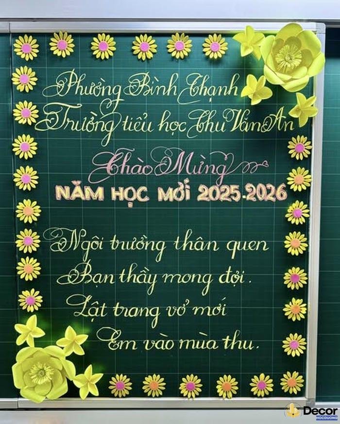 mẫu trang trí bảng khai giảng