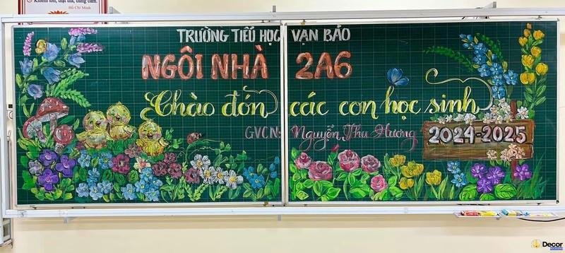 mẫu trang trí bảng lớp chào mừng năm học mới