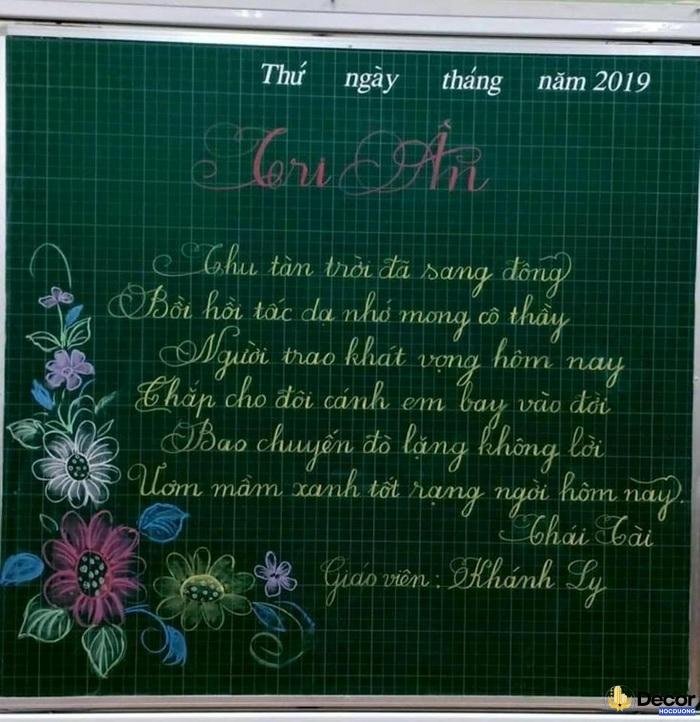 mẫu trang trí bảng lớp