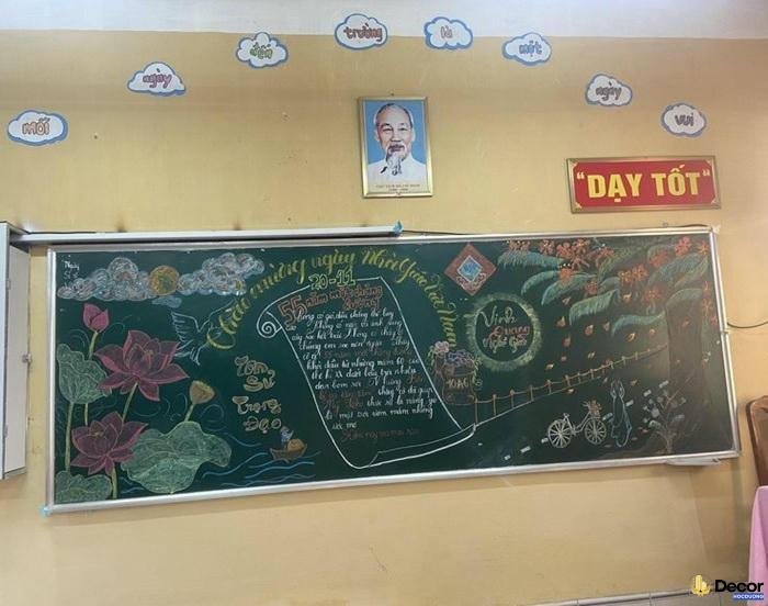 mẫu trang trí bảng tổng kết lớp