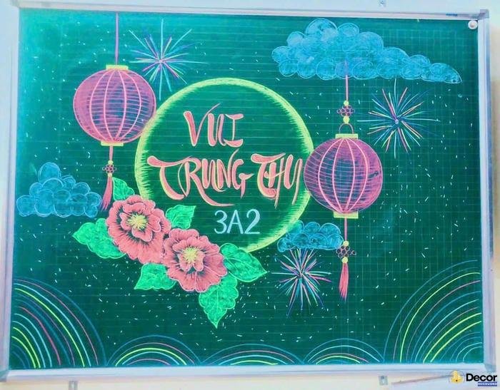 mẫu trang trí bảng trung thu dễ làm