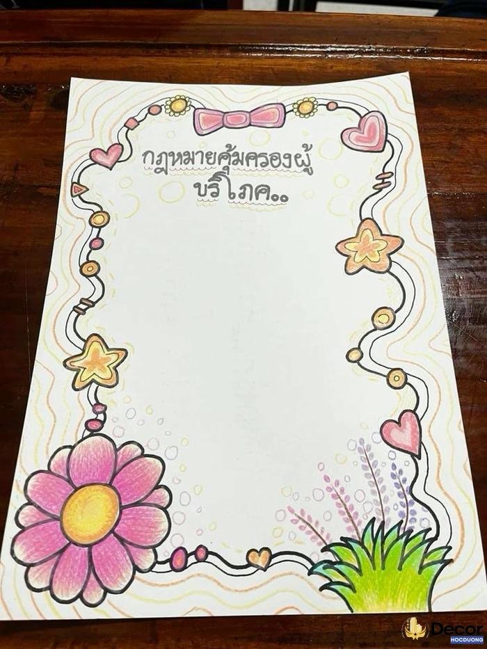 mẫu trang trí giấy a4