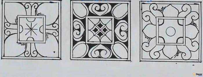 mẫu trang trí hình vuông đối xứng đẹp