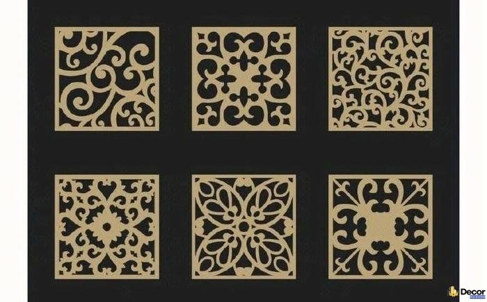 mẫu trang trí hình vuông đối xứng lặp lại