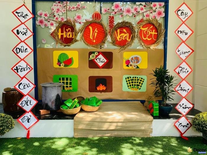 mẫu trang trí lớp ngày tết