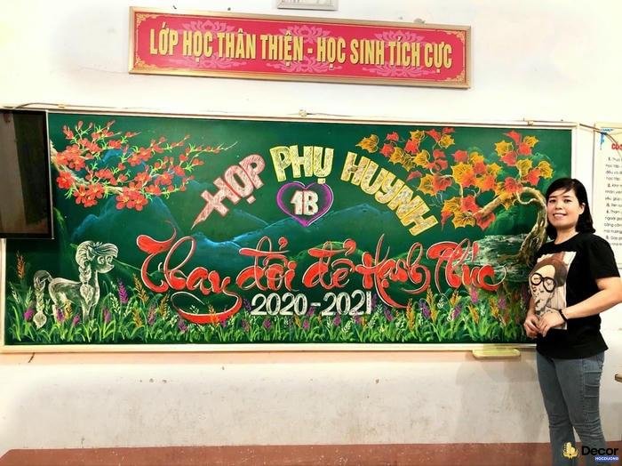 mẫu vẽ bảng họp phụ huynh cuối năm