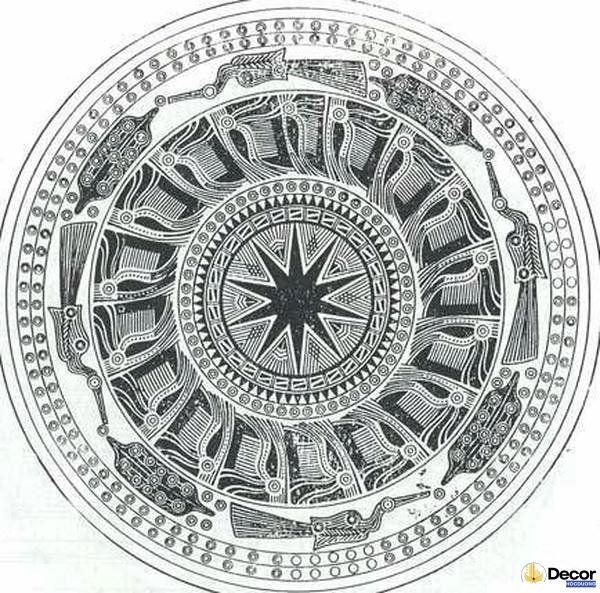 thảm trang trí với họa tiết trống đồng mới