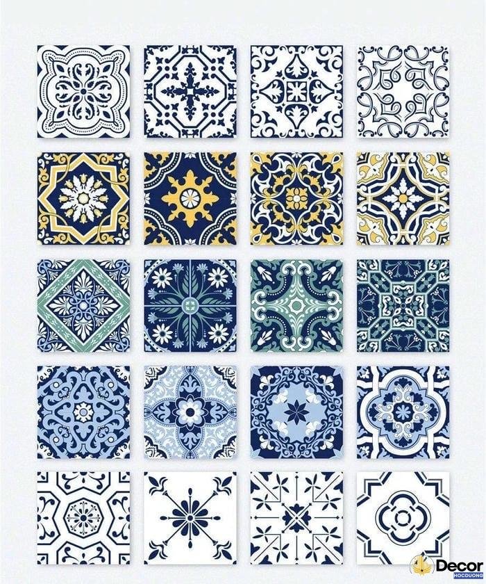 thiết kế hình vuông trang trí đối xứng