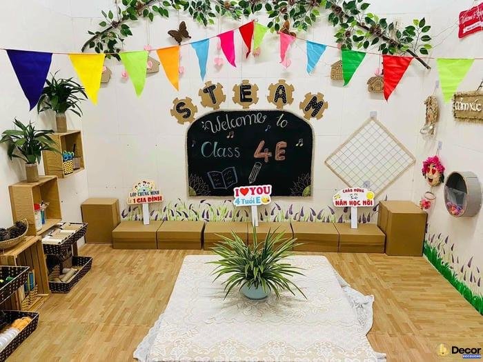 thiết kế nội thất góc steam mầm non