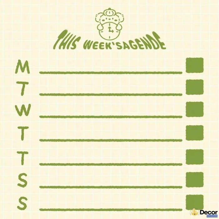 thời khóa biểu trang trí kiểu hàn