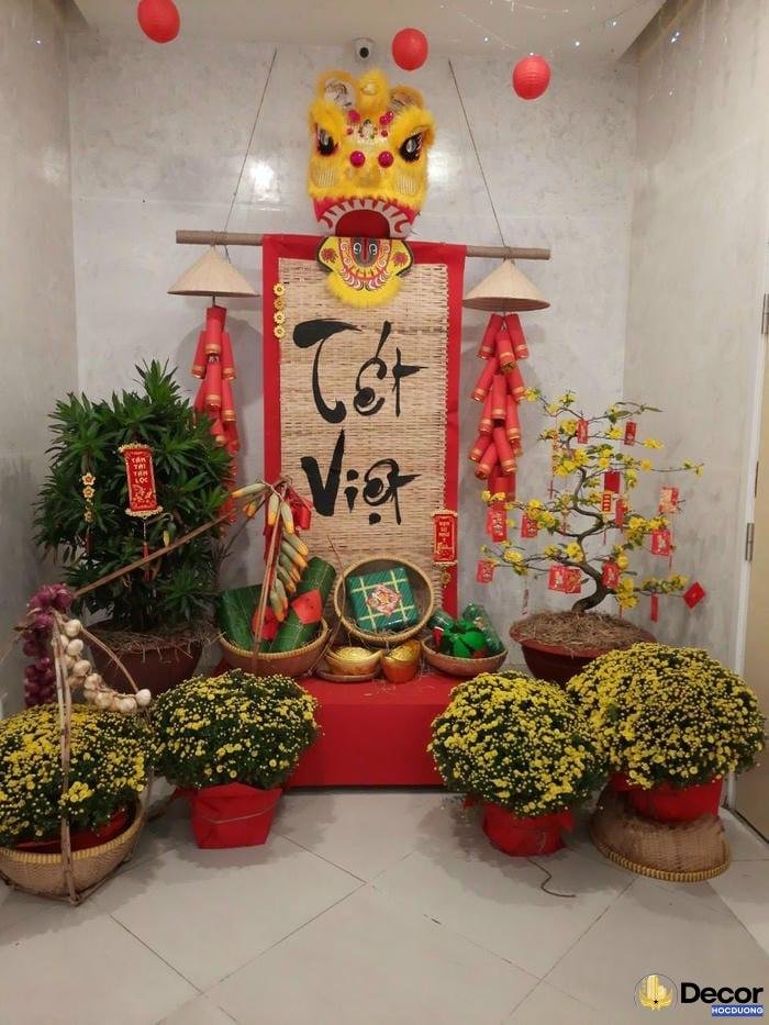 tiểu cảnh tết góc nhà