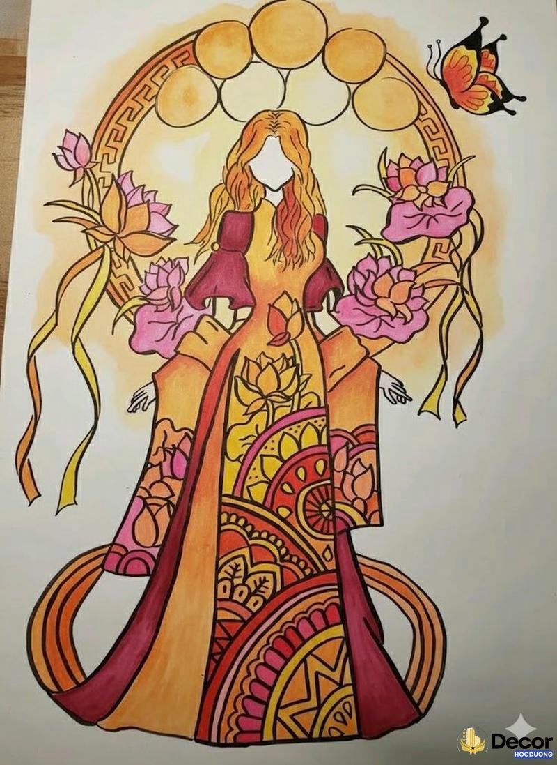 trang trí áo dài hd