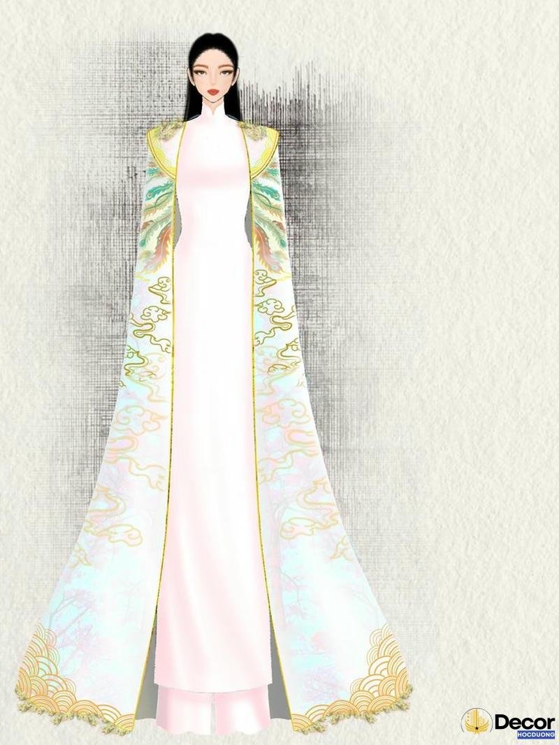trang trí áo dài màu trắng
