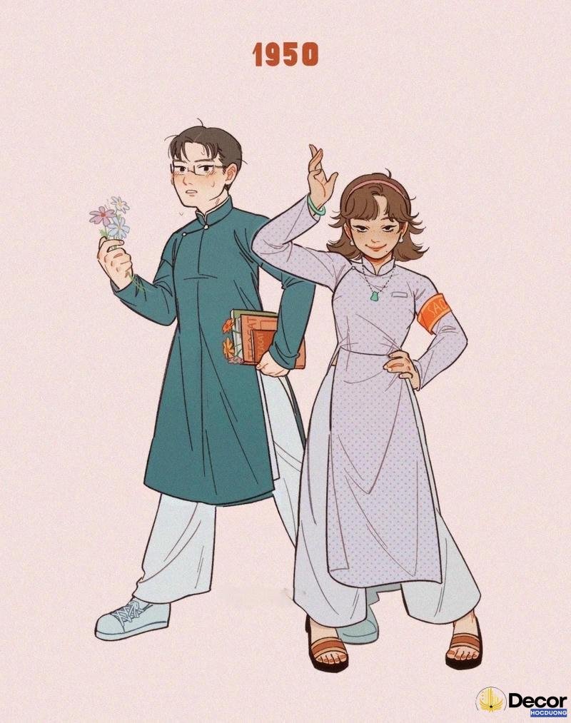 trang trí áo dài ngày xưa