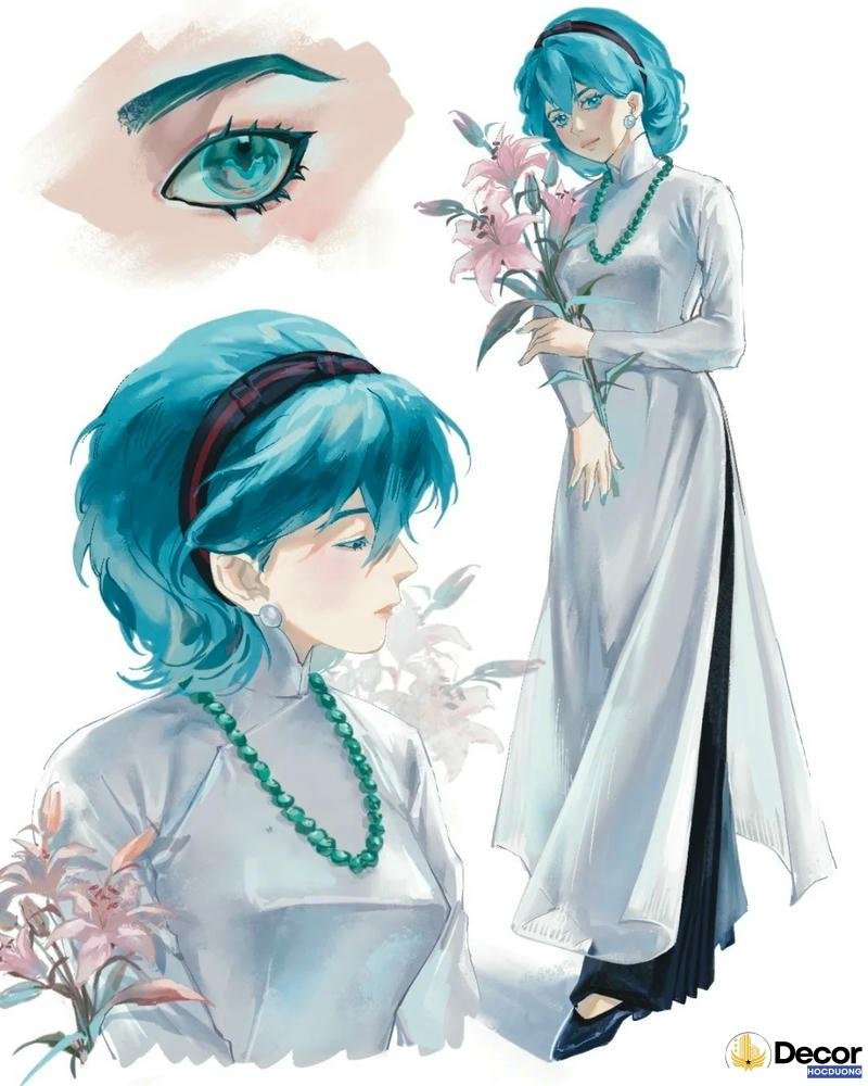 trang trí áo dài phong cách việt nam