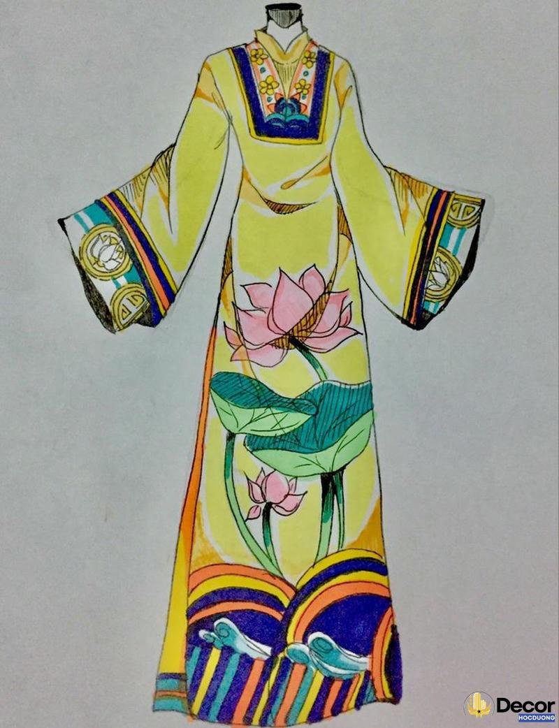 trang trí áo dài truyền thống