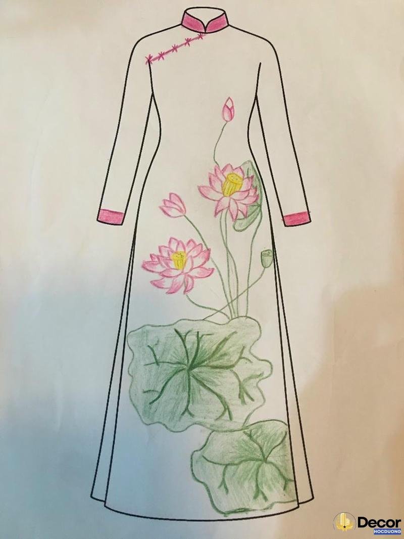 trang trí áo dài truyền thống