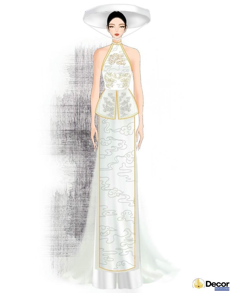 trang trí áo dài yến tắng