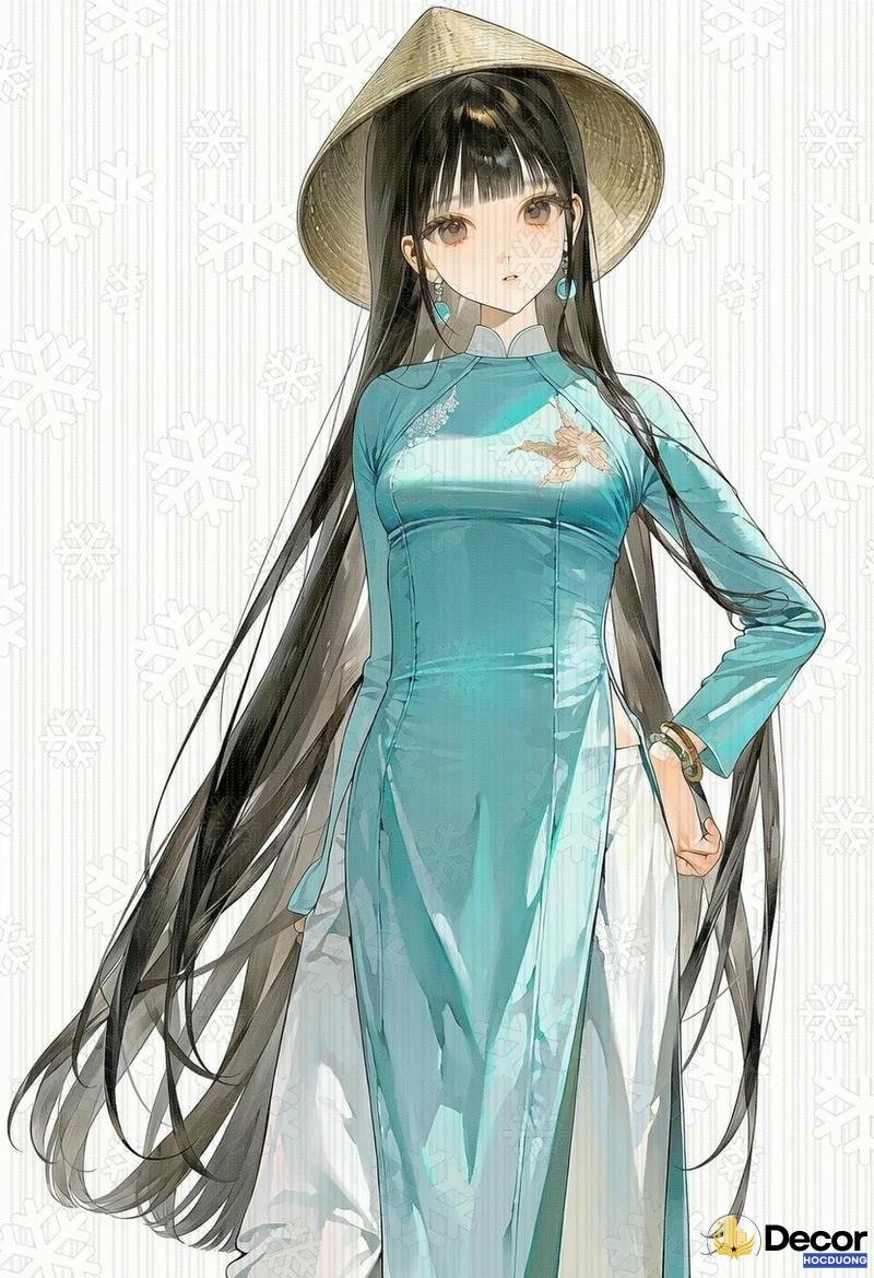 trang trí áo dài yêu nước