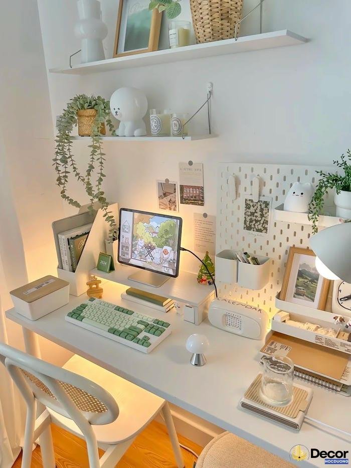trang trí bàn học nữ tính