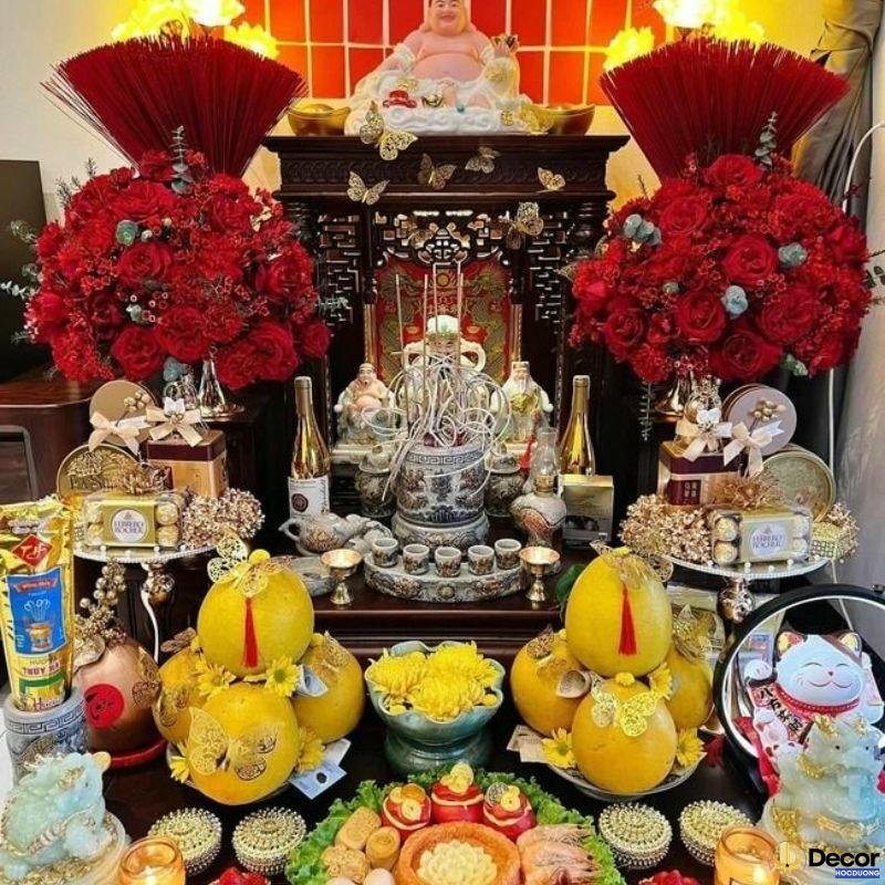 trang trí bàn thờ đêm 30