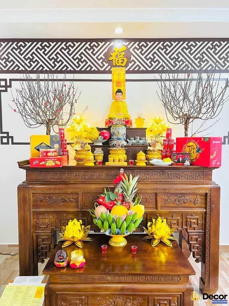 trang trí bàn thờ sang trọng