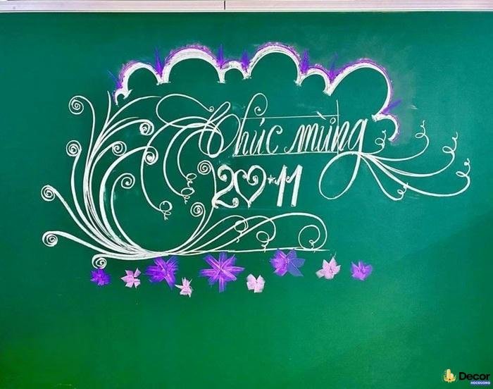 trang trí bảng 20 10 đẹp